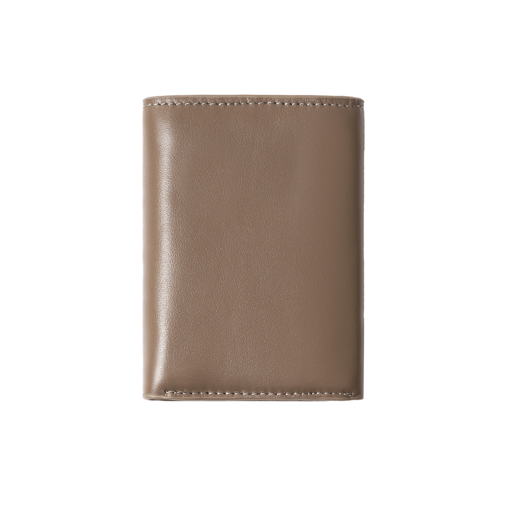 【FREED】紳士極潤頭層納帕(Nappa) 真皮三折短夾 - 沙丘棕