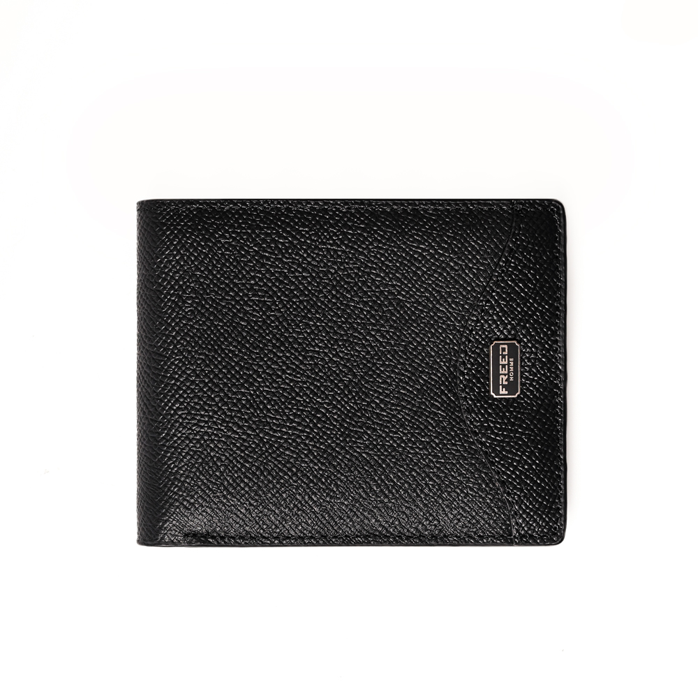 【FREED】經典 Epsom 粒面真皮短夾 - 黑色
