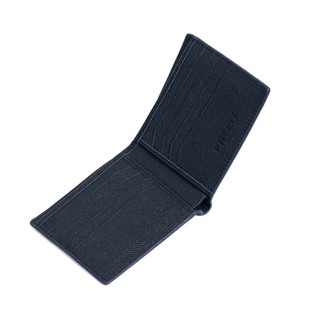 【FREED】經典 Epsom 粒面真皮短夾 - 海軍藍