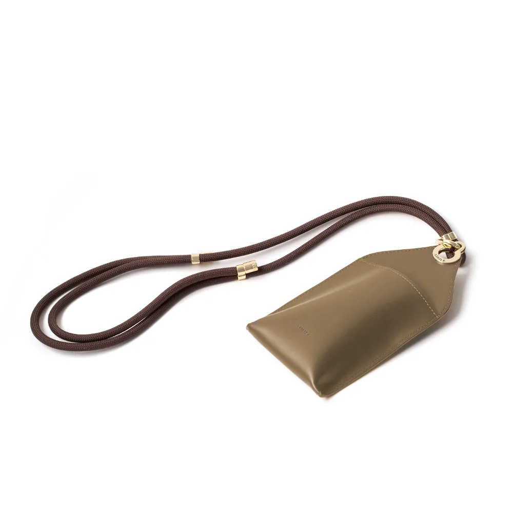 ADOLE 可拆式真皮手機掛袋 摩卡(袋身摩卡＋掛繩可可)