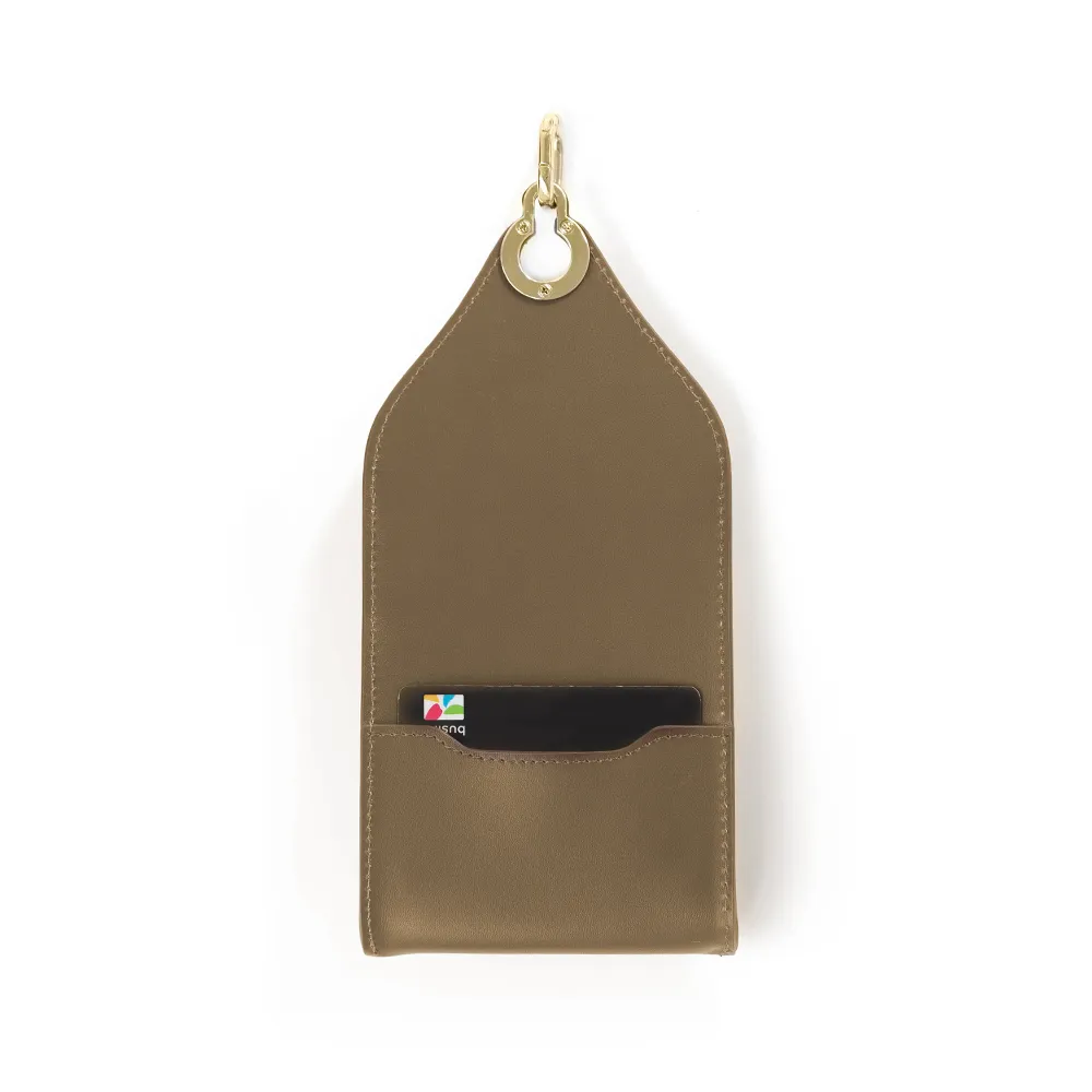 ADOLE 可拆式真皮手機掛袋 摩卡(袋身摩卡＋掛繩可可)