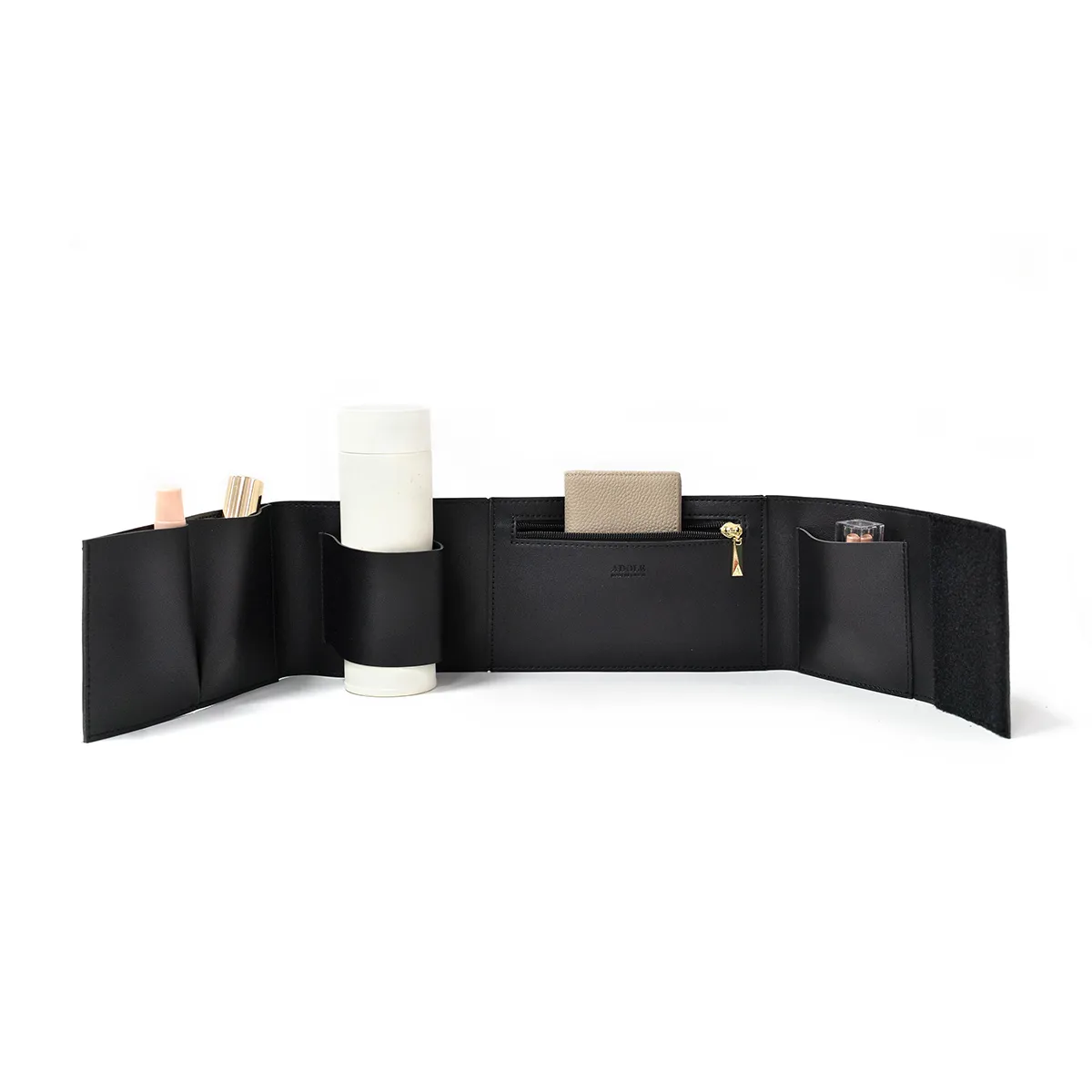 ADOLE Lab流蘇麂皮/ 可調式棉織帶小水桶包 可可色(加贈內袋、流蘇吊飾)