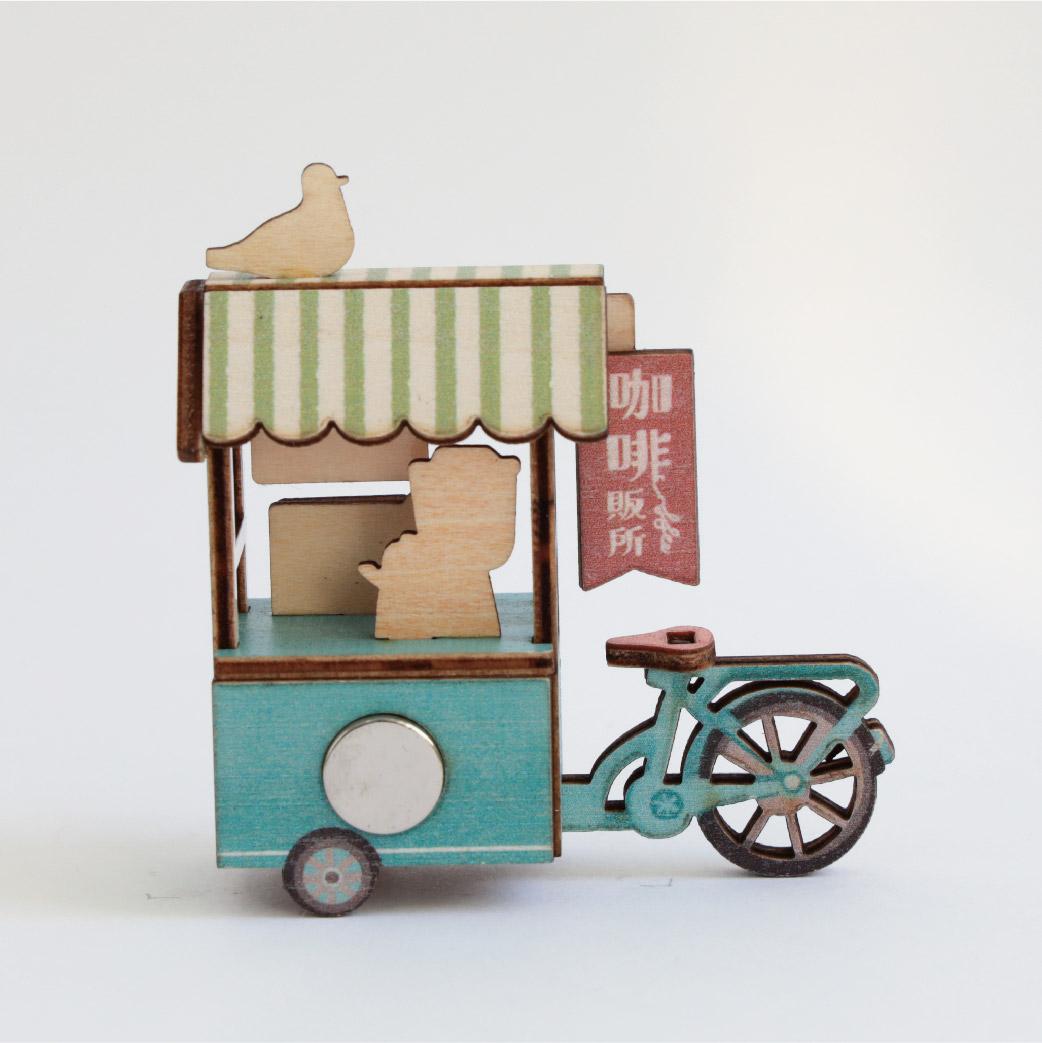 【猴子設計】攤車磁鐵- 咖啡車