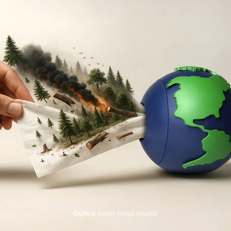 QUALY｜愛地球-衛生紙盒/藍