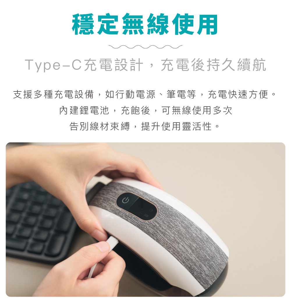 TAKASIMA 高島 眠眠兵 按摩眼罩 M-2209A 灰霧亮白