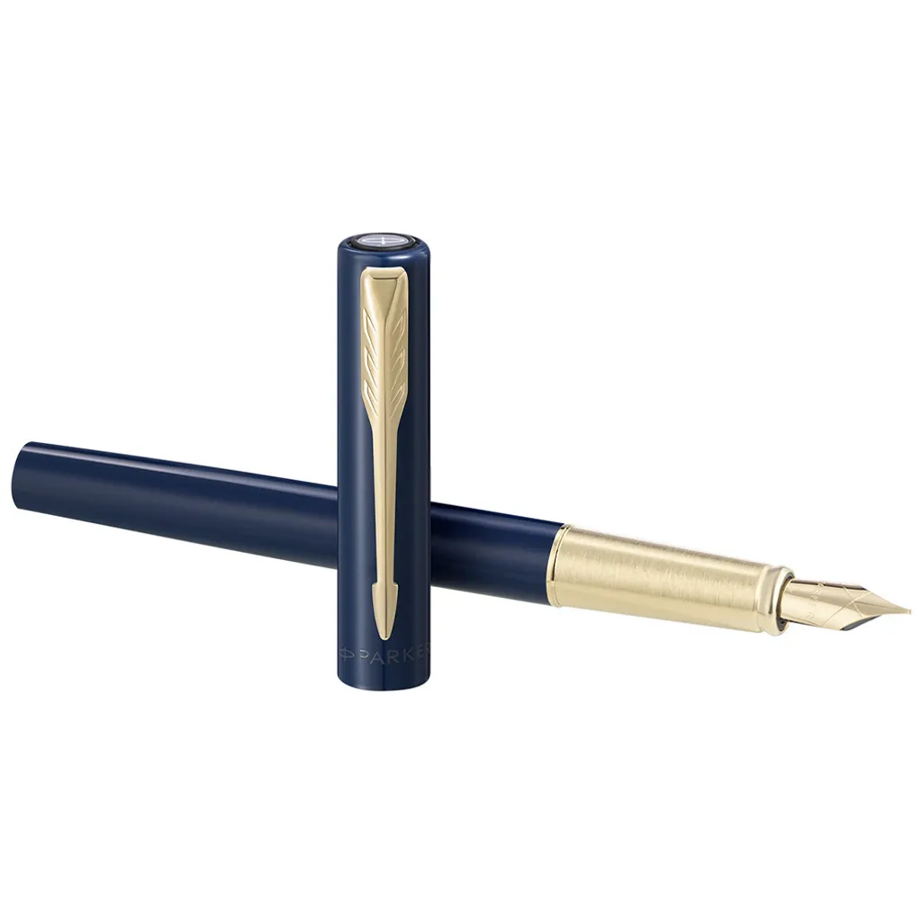 PARKER派克 威雅XL系列 天際藍香檳金夾（限定）鋼筆 墨水禮盒組