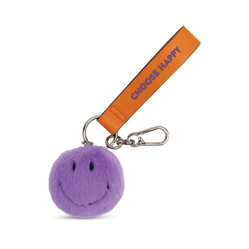 BON TON TOYS X Smiley®｜Smiley笑臉環保毛絨背包吊飾-7cm 莓果紫