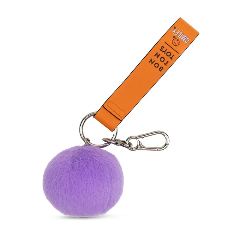 BON TON TOYS X Smiley®｜Smiley笑臉環保毛絨背包吊飾-7cm 莓果紫