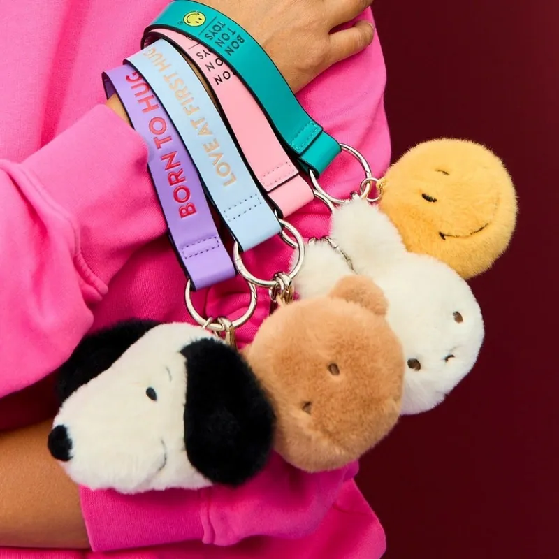 BON TON TOYS X Smiley®｜Smiley笑臉環保毛絨背包吊飾-7cm 莓果紫