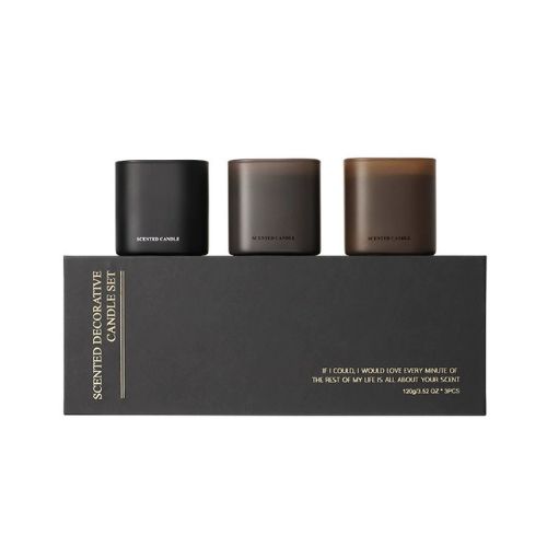 香氛蠟燭禮盒-香檳+紅柚木+琥珀誘惑