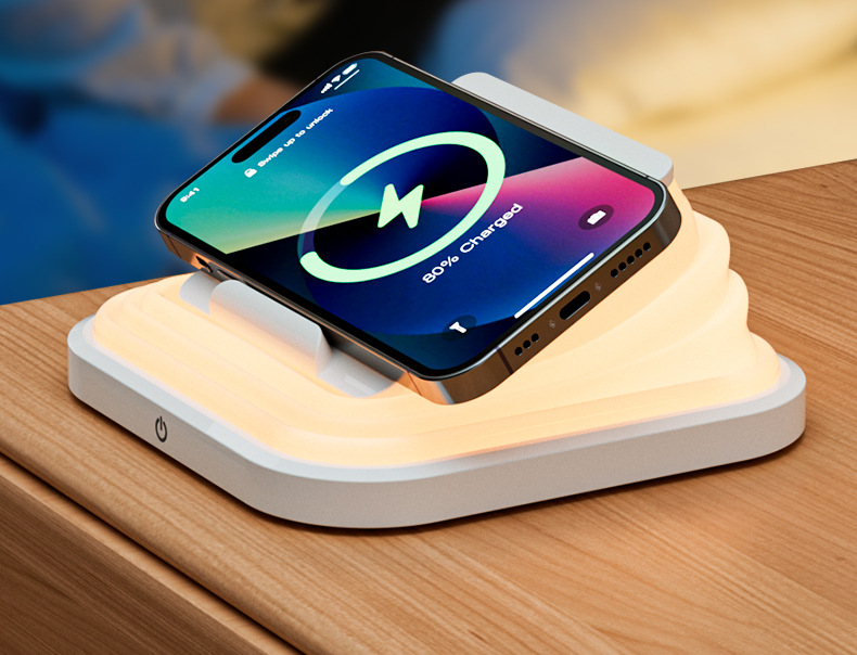 15W磁吸無線充折疊多功能小夜燈 護眼閱讀小夜燈