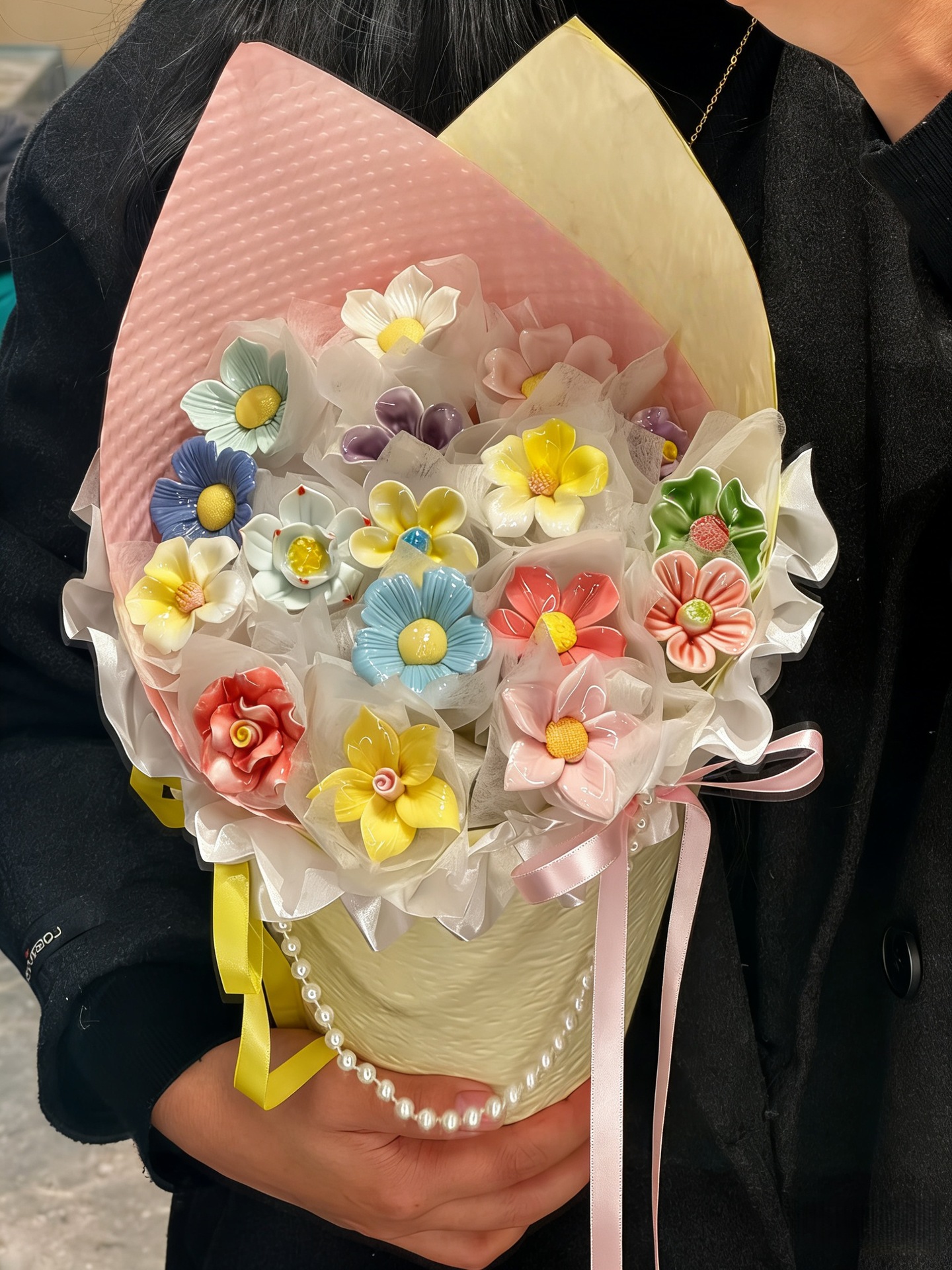 高級陶瓷花束-附提袋/燈串