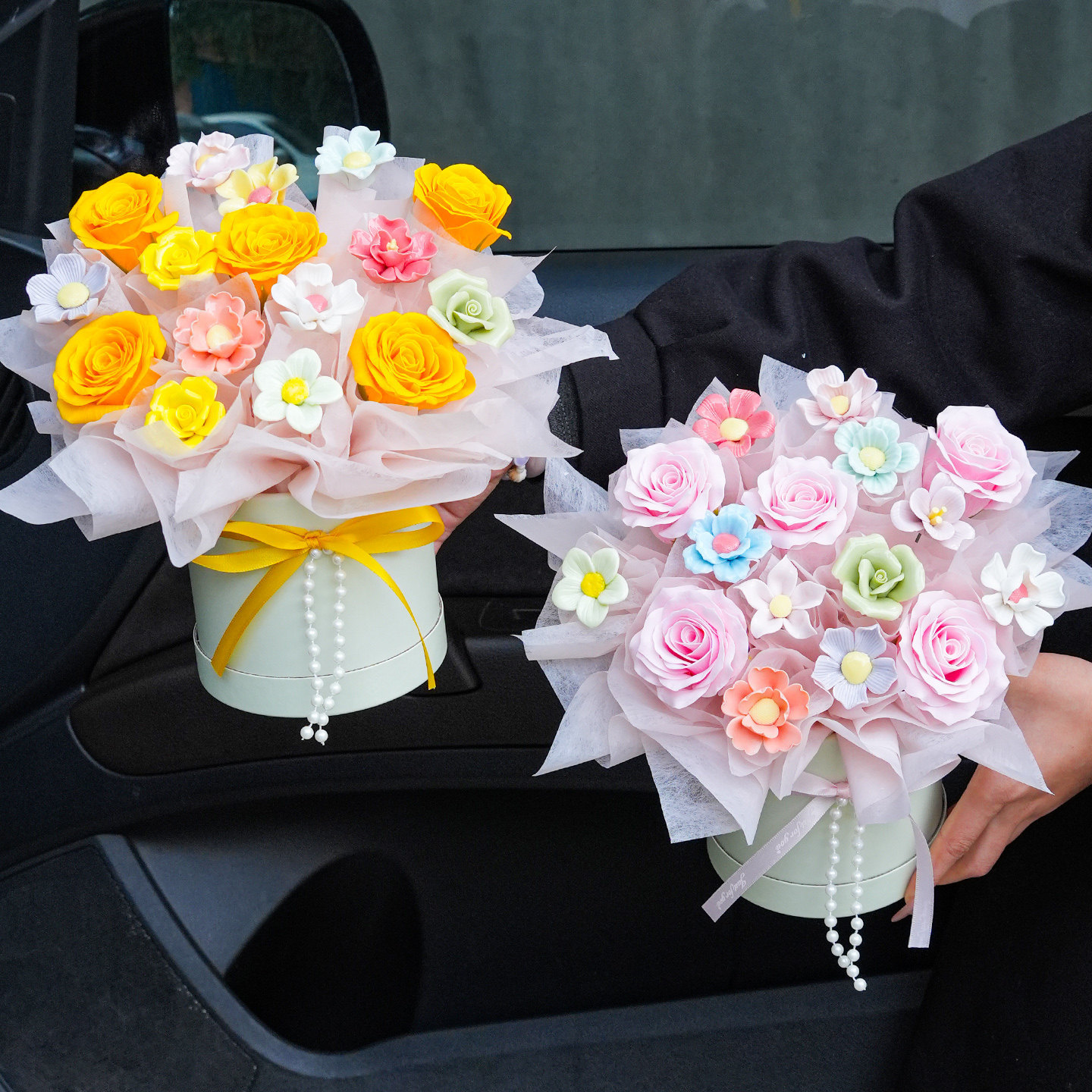 高級陶瓷花束-附提袋/燈串