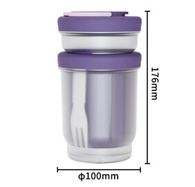 上班族便攜雙層沙拉鮮果杯-附叉勺